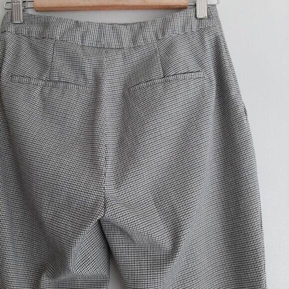 ZARA | Houndstooth Slim Leg Ankle Crop Trousers B&W Houndstooth Sz 4 - Picture 10 of 13